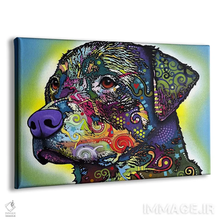 تابلو روتوایلر (سگ نژاد روتوایلر) اثر باور روسو - نمای پرسپکتیو محصول