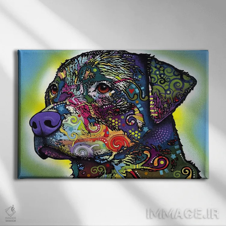 تابلو روتوایلر (سگ نژاد روتوایلر) اثر باور روسو - نمای روبهرو روی دیوار