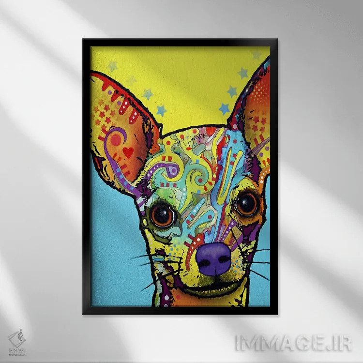 تابلو چیهواهوآ ۱ (سگ نژاد چیهواهوآ) اثر باور روسو - نمای قابدار مشکی