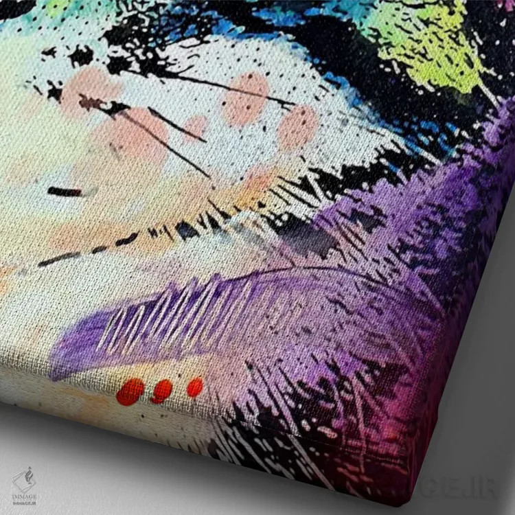 تابلو گربهٔ کنجکاو اثر باور روسو - نمای نزدیک بافت بوم