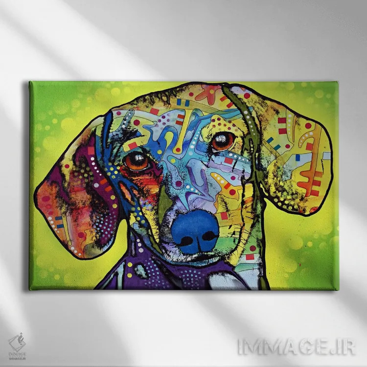 تابلو داشهوند (سگ نژاد داشهوند) اثر باور روسو - نمای روبهرو روی دیوار