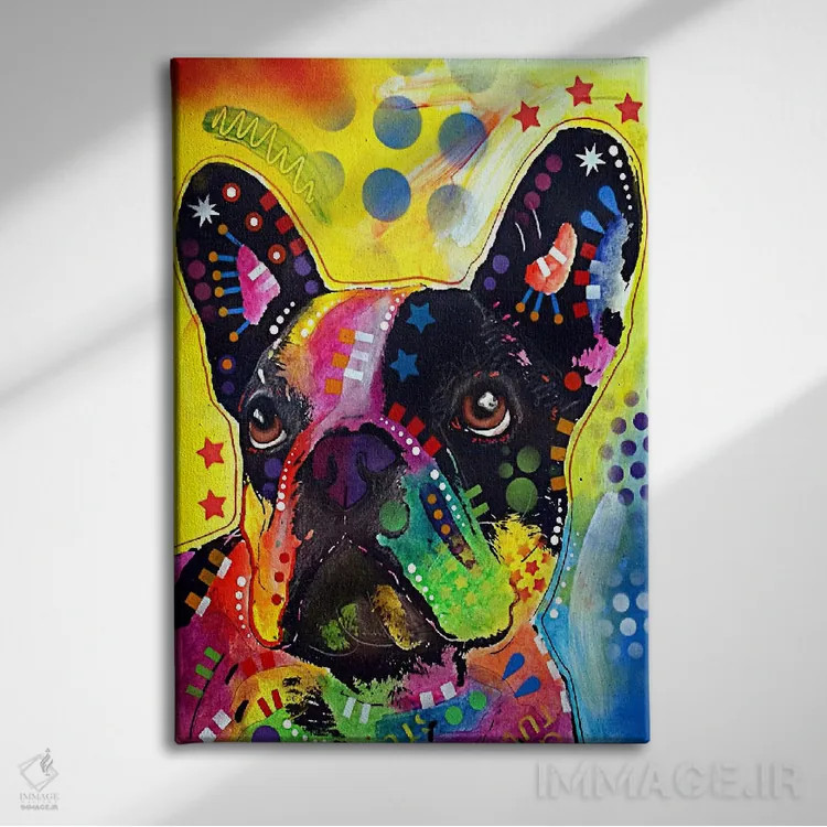 تابلو بولداگ فرانسوی اثر باور روسو - نمای روبهرو روی دیوار