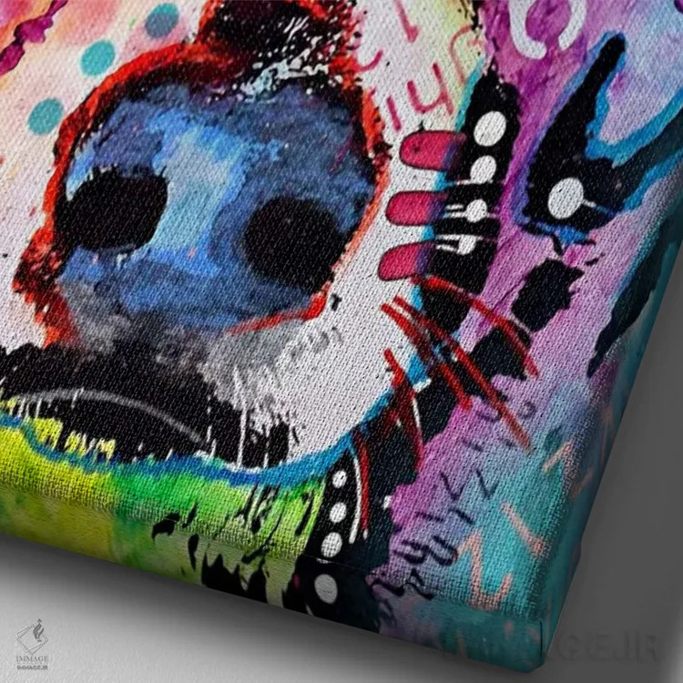 تابلو وارونه اثر باور روسو - نمای نزدیک بافت بوم