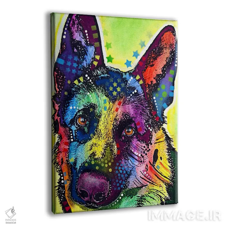 تابلو شپرد آلمانی (سگ ژرمن شپرد) اثر باور روسو - نمای پرسپکتیو محصول