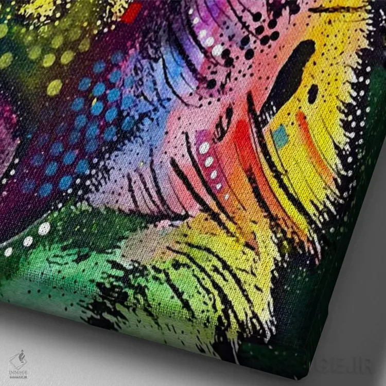 تابلو شپرد آلمانی (سگ ژرمن شپرد) اثر باور روسو - نمای نزدیک بافت بوم