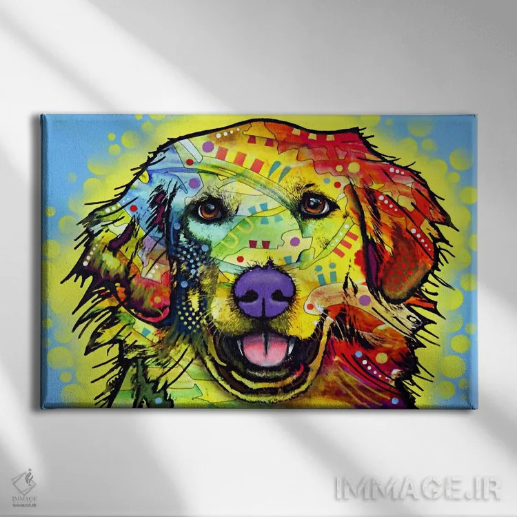 تابلو گلدن رتریور (سگ نژاد گلدن رتریور) اثر باور روسو - نمای روبهرو روی دیوار