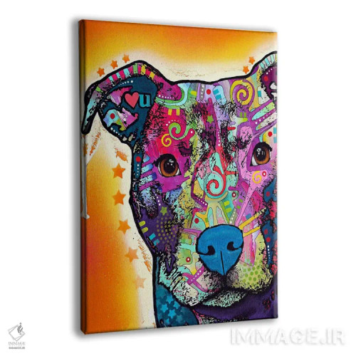 تابلو پیت بول قلبی (سگ با طرح قلبی) اثر باور روسو - نمای پرسپکتیو محصول