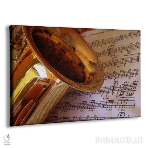تابلو ساکسیفون طلایی اثر هنرمند ناشناس - نمای پرسپکتیو محصول