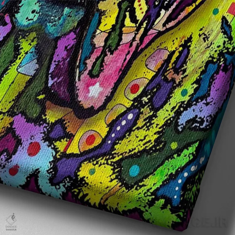 تابلو هی بولداگ (خطاب به بولداگ) اثر باور روسو - نمای نزدیک بافت بوم