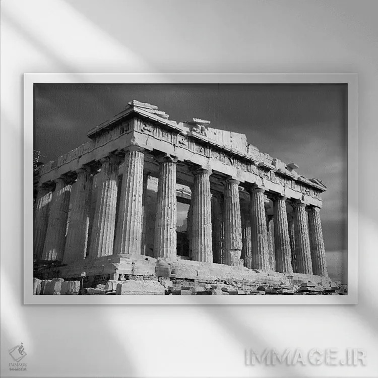 تابلو پارتنون آتن (یونان) اثر هنرمند ناشناس - نمای قابدار سفید