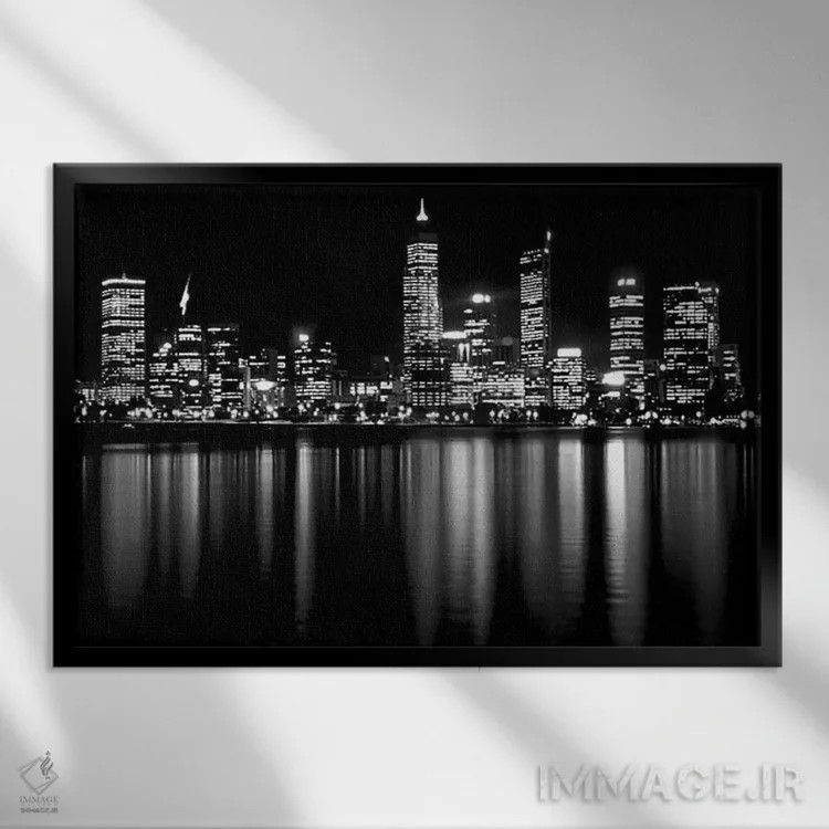 تابلو مرکز شهر اثر هنرمند ناشناس - نمای قابدار مشکی