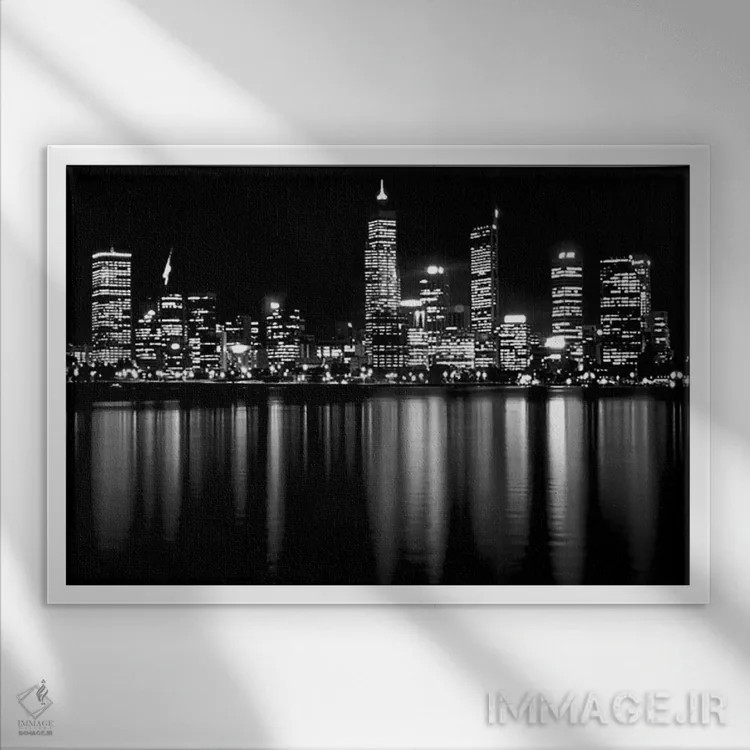 تابلو مرکز شهر اثر هنرمند ناشناس - نمای قابدار سفید