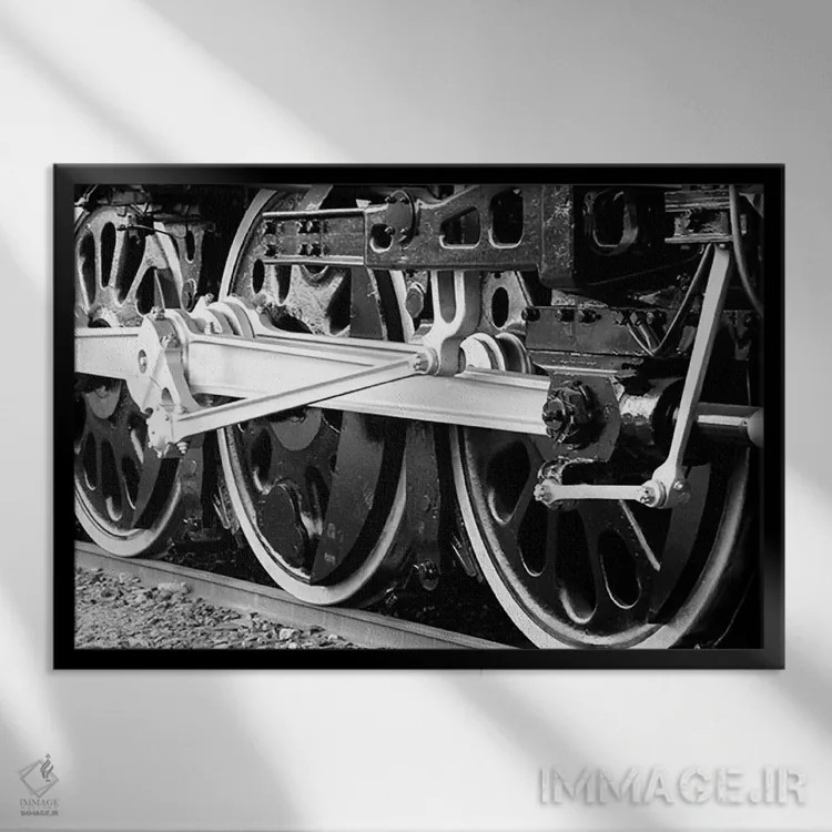 تابلو قطار عتیقه اثر هنرمند ناشناس - نمای قابدار مشکی