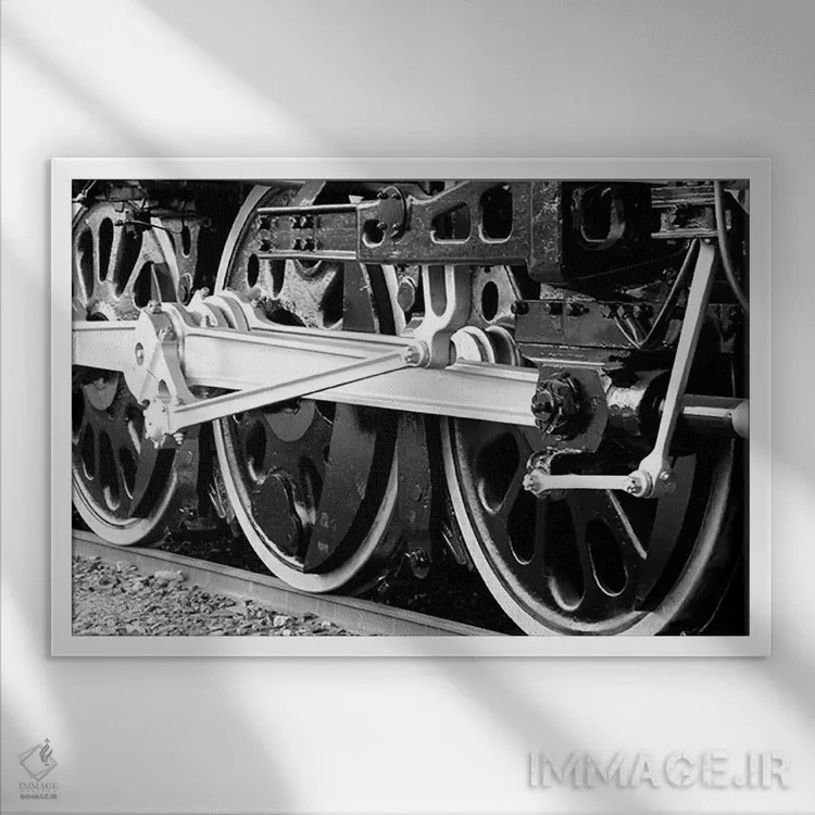 تابلو قطار عتیقه اثر هنرمند ناشناس - نمای قابدار سفید