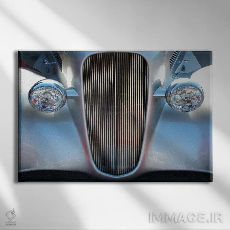 تابلو هاتراد (خودروی کلاسیک تیونینگ) اثر هنرمند ناشناس - نمای روبهرو روی دیوار