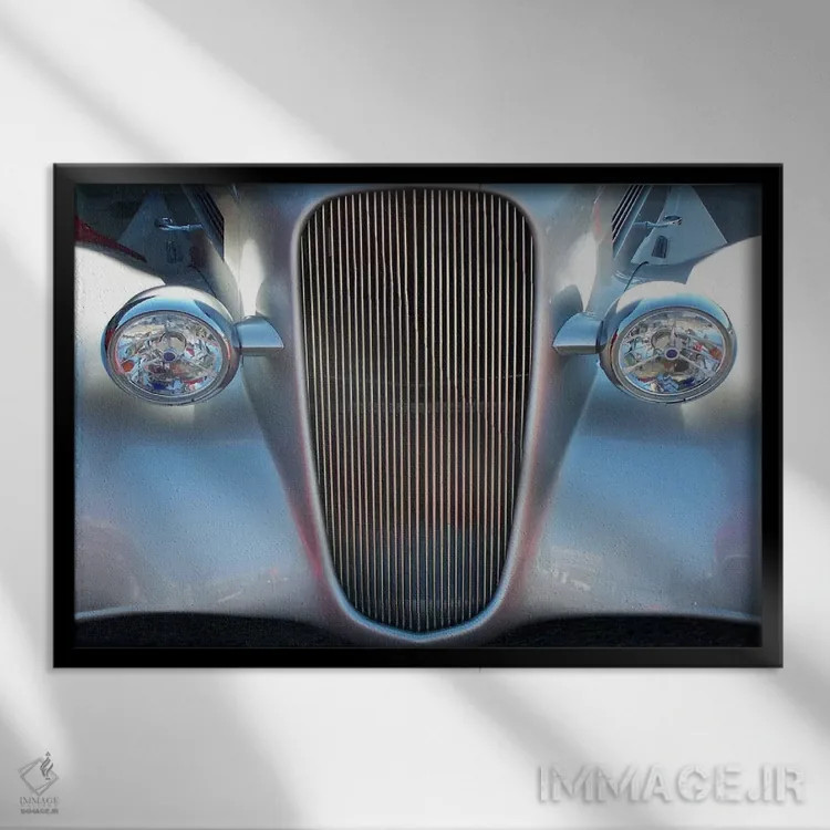 تابلو هاتراد (خودروی کلاسیک تیونینگ) اثر هنرمند ناشناس - نمای قابدار مشکی