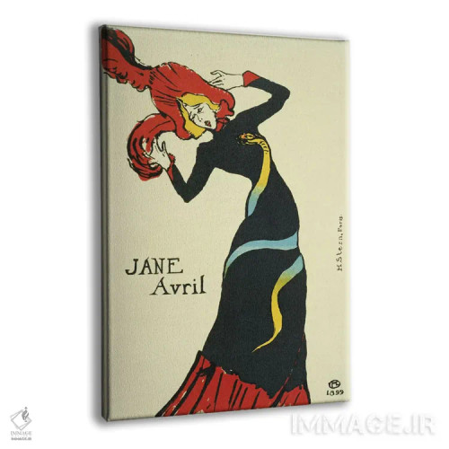 تابلو پوستر قدیمی جین آوریل اثر آنری دو تولوز-لوترک - نمای پرسپکتیو محصول