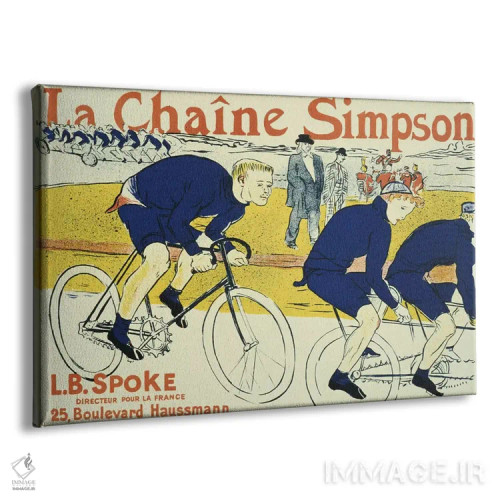 تابلو پوستر تبلیغاتی قدیمی دوچرخه "سیمپسون لا چین" اثر آنری دو تولوز-لوترک - نمای پرسپکتیو محصول