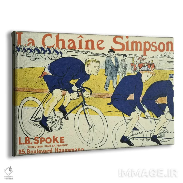 تابلو پوستر تبلیغاتی قدیمی دوچرخه "سیمپسون لا چین" اثر آنری دو تولوز-لوترک - نمای پرسپکتیو محصول