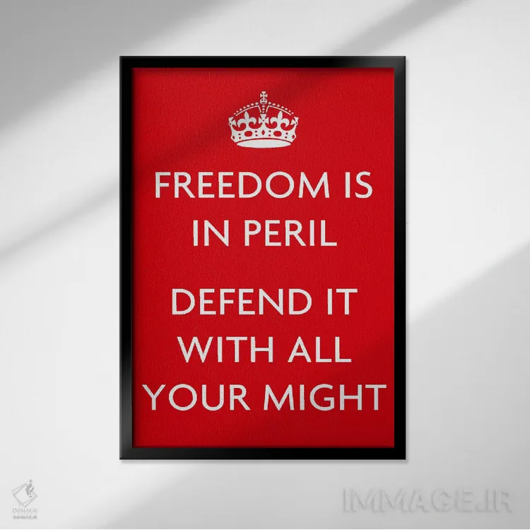 تابلو آزادی در خطر است اثر هنرمند ناشناس - نمای قابدار مشکی