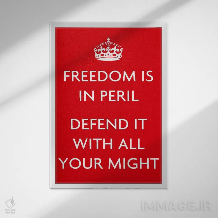 تابلو آزادی در خطر است اثر هنرمند ناشناس - نمای قابدار سفید