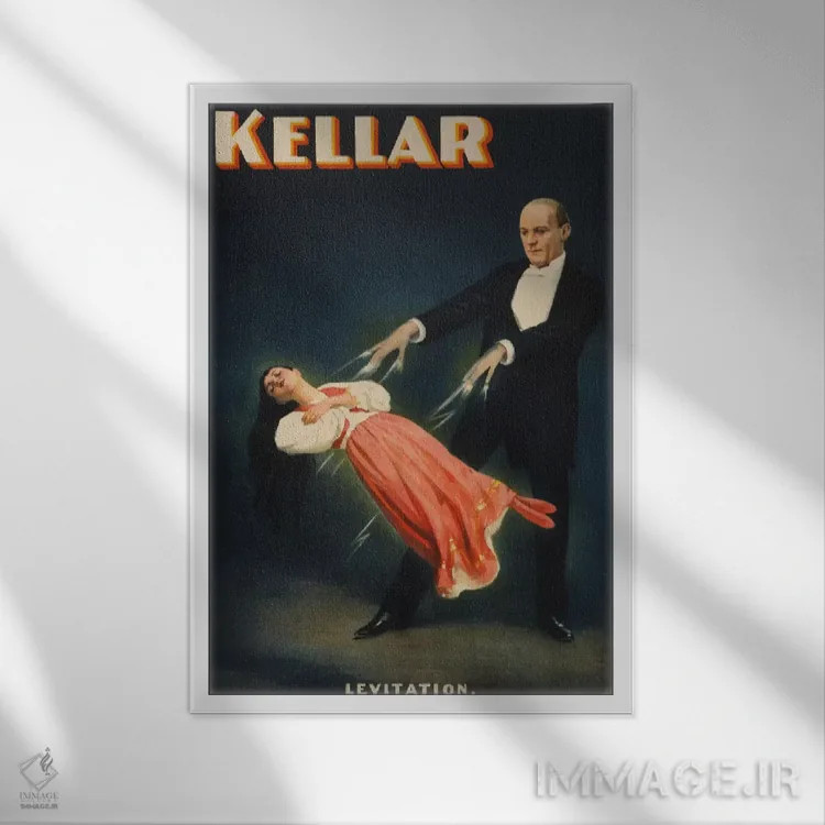 تابلو پوستر جادویی قدیمی کلار: معلق شدن پرنسس کارناک اثر هنرمند ناشناس - نمای قابدار سفید