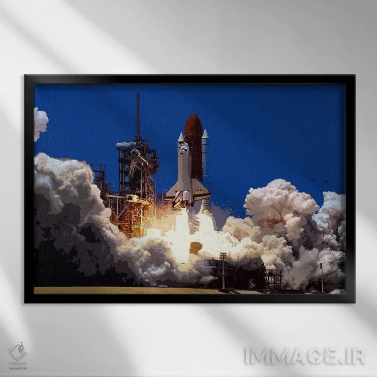 تابلو به سوی فضا اثر هنرمند ناشناس - نمای قابدار مشکی