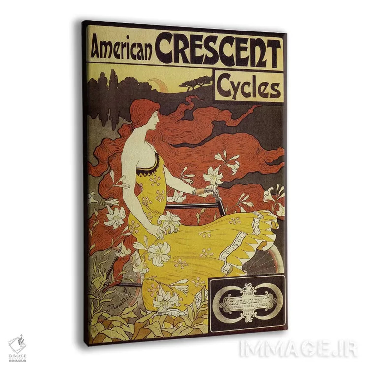تابلو پوستر قدیمی دوچرخههای آمریکایی کرسنت اثر فرد رمزدل - نمای پرسپکتیو محصول
