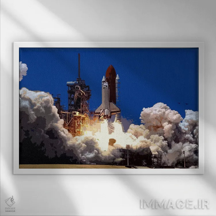 تابلو به سوی فضا اثر هنرمند ناشناس - نمای قابدار سفید