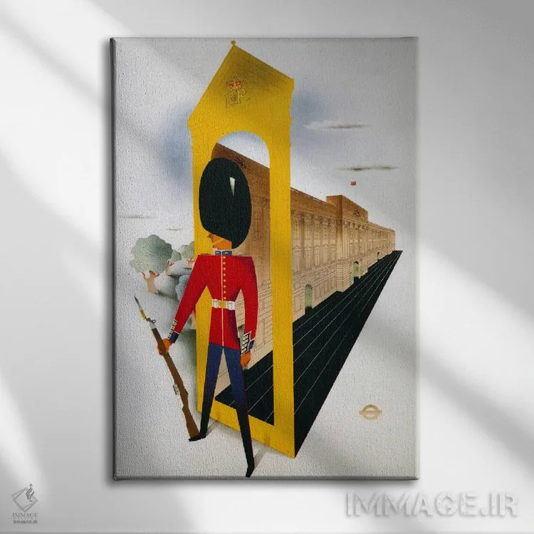 تابلو پوستر قدیمی لندن سلطنتی، متروی لندن اثر هنرمند ناشناس - نمای روبهرو روی دیوار