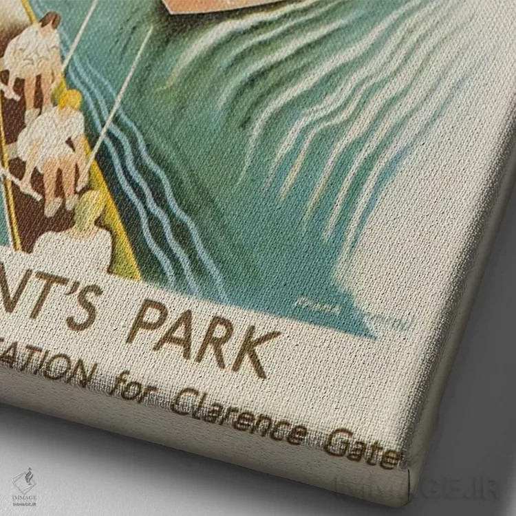 تابلو پوستر قدیمی پارک ریجنتز خط متروی لندن اثر هنرمند ناشناس - نمای نزدیک بافت بوم