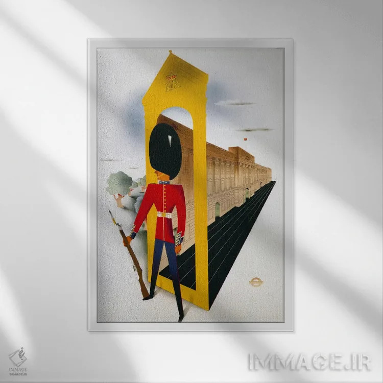 تابلو پوستر قدیمی لندن سلطنتی، متروی لندن اثر هنرمند ناشناس - نمای قابدار سفید