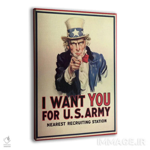 تابلو پوستر قدیمی دایی سام: من تو را میخواهم! (اثر جی.ام. فلاگ) اثر جی. ام. فِلَگ - نمای پرسپکتیو محصول