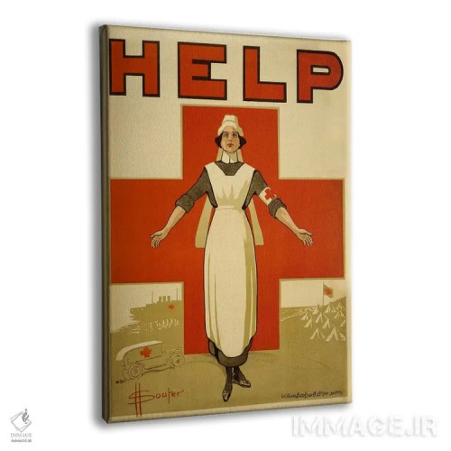 تابلو پوستر قدیمی کمک به صلیب سرخ استرالیا اثر هنرمند ناشناس - نمای پرسپکتیو محصول