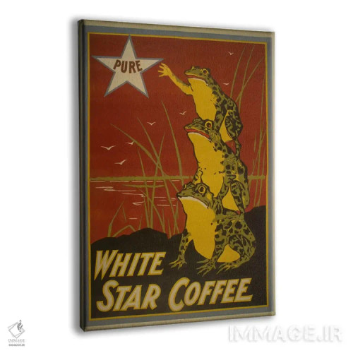 تابلو پوستر قدیمی برچسب قهوه وایت استار اثر هنرمند ناشناس - نمای پرسپکتیو محصول