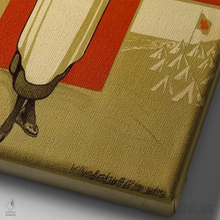 تابلو پوستر قدیمی کمک به صلیب سرخ استرالیا اثر هنرمند ناشناس - نمای نزدیک بافت بوم