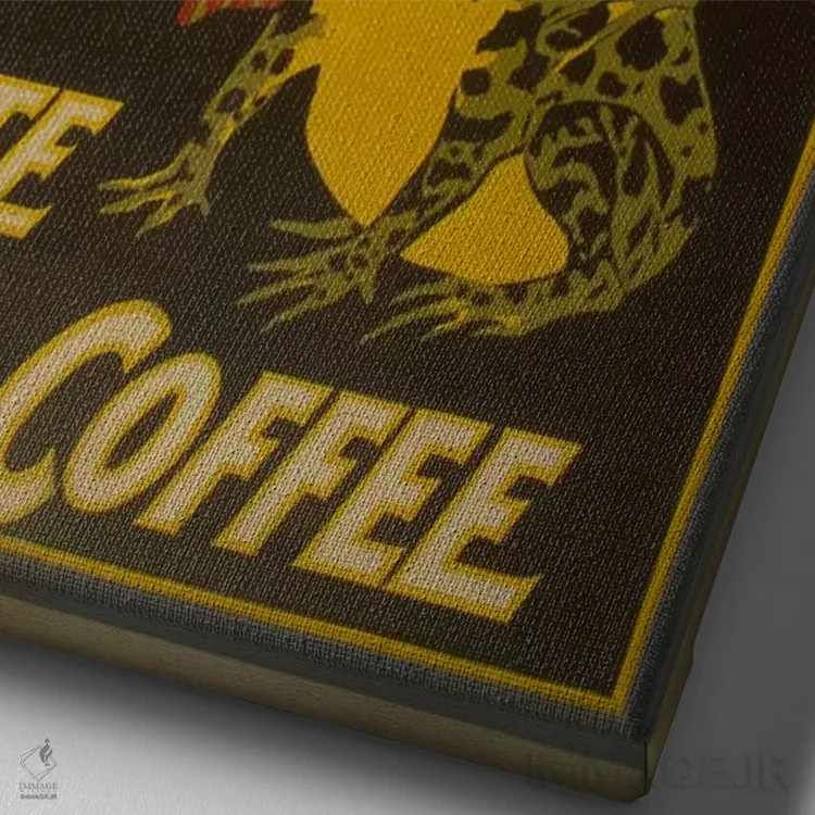 تابلو پوستر قدیمی برچسب قهوه وایت استار اثر هنرمند ناشناس - نمای نزدیک بافت بوم