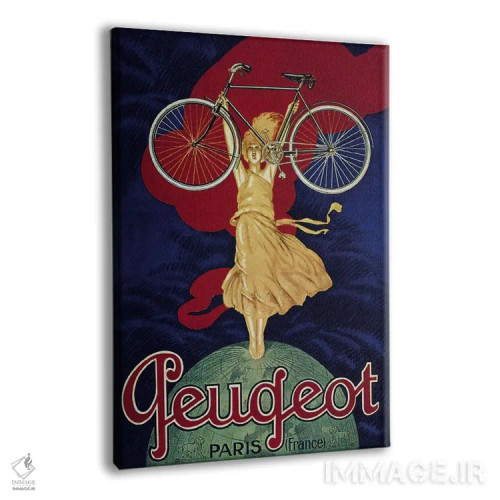 تابلو پوستر تبلیغاتی قدیمی دوچرخه پژو اثر هنرمند ناشناس - نمای پرسپکتیو محصول