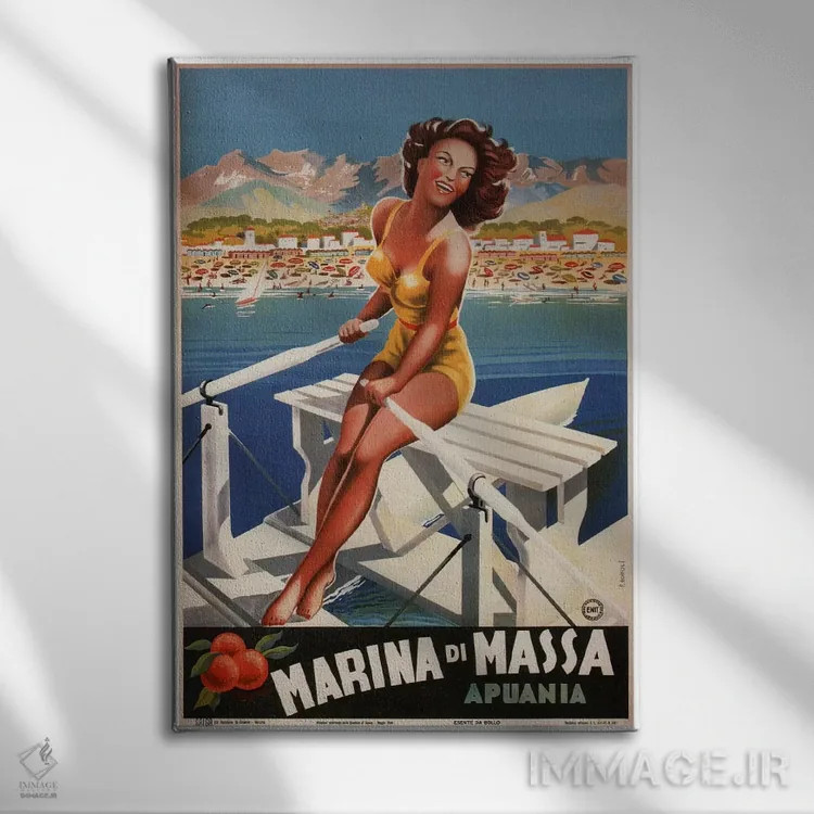 تابلو پوستر تبلیغاتی مارینا دی ماسا (آپوانیا) اثر هنرمند ناشناس - نمای روبهرو روی دیوار