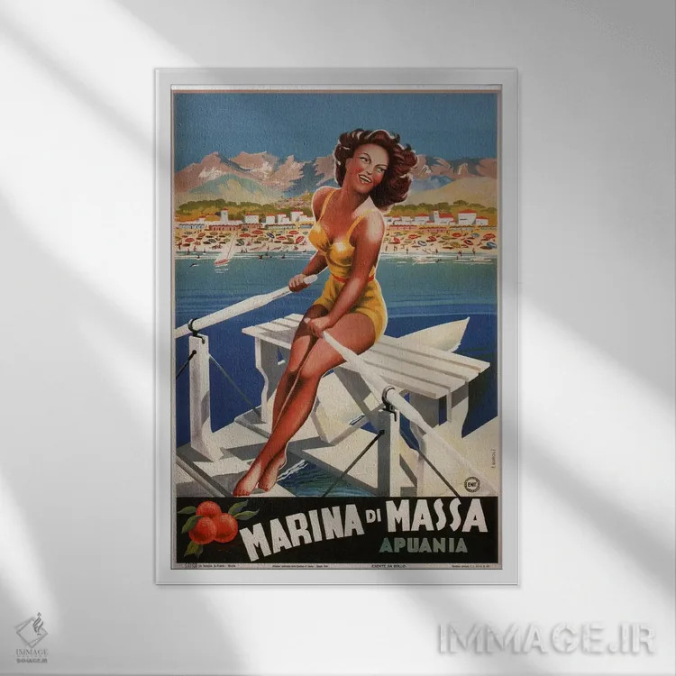 تابلو پوستر تبلیغاتی مارینا دی ماسا (آپوانیا) اثر هنرمند ناشناس - نمای قابدار سفید