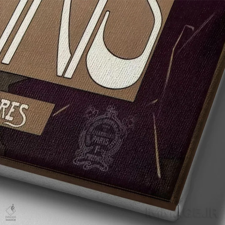 تابلو پوستر تبلیغاتی قدیمی اثر هنرمند ناشناس - نمای نزدیک بافت بوم