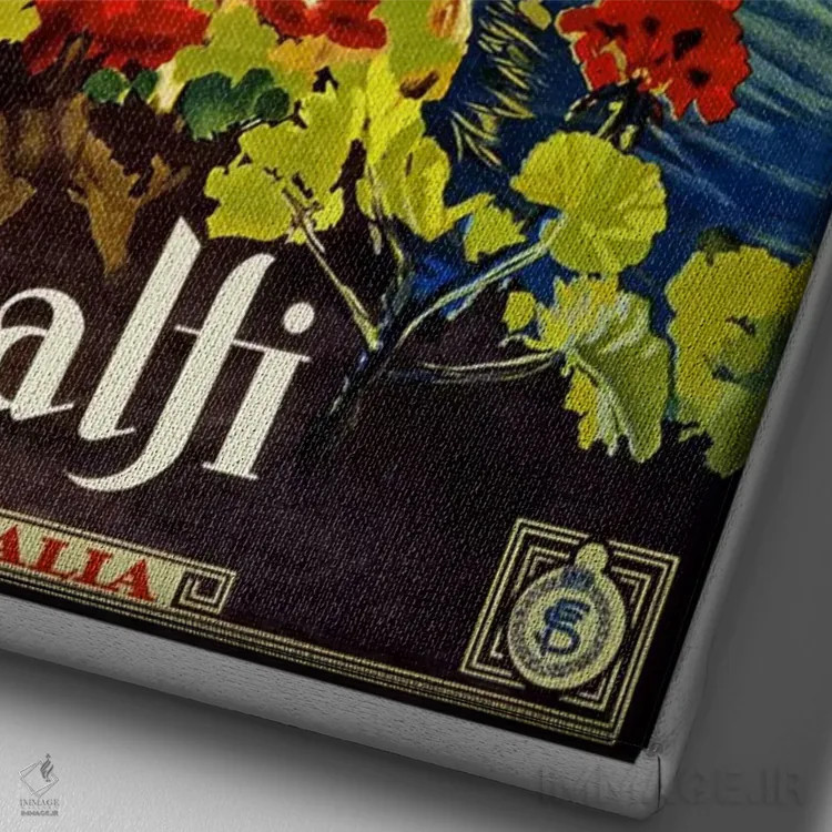 تابلو پوستر تبلیغاتی آمالفی اثر هنرمند ناشناس - نمای نزدیک بافت بوم