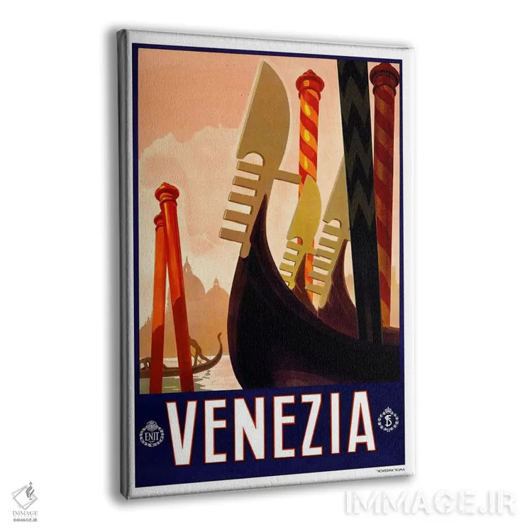 تابلو پوستر تبلیغاتی قدیمی ونیز اثر هنرمند ناشناس - نمای پرسپکتیو محصول