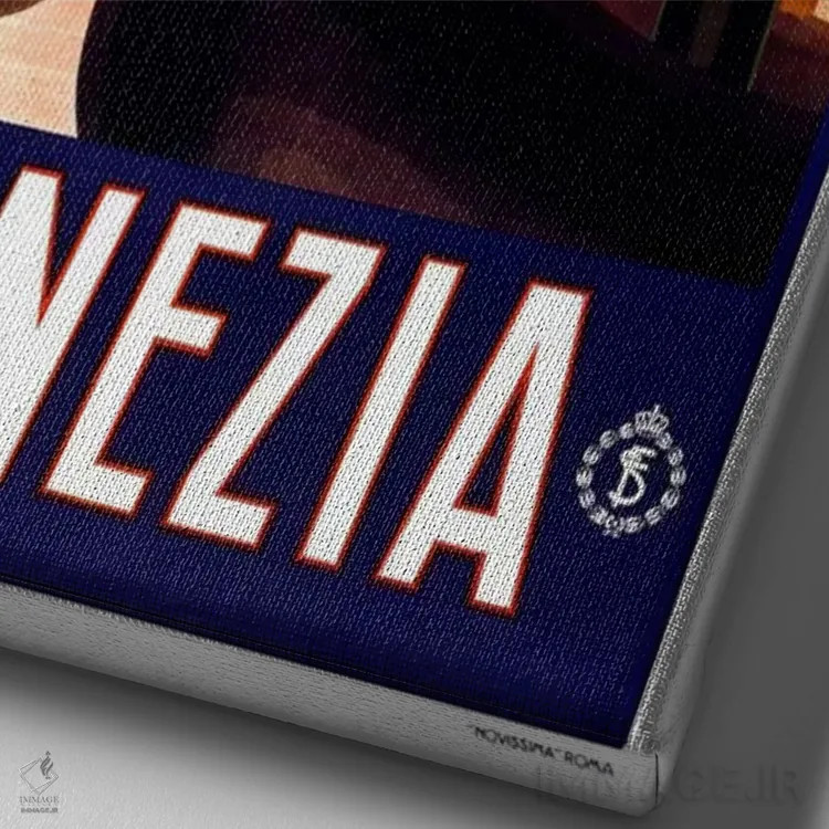 تابلو پوستر تبلیغاتی قدیمی ونیز اثر هنرمند ناشناس - نمای نزدیک بافت بوم