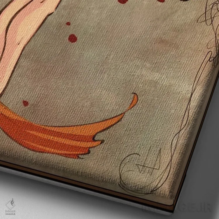 تابلو پوستر تبلیغاتی قدیمی هنر نو (آرت نوو) اثر هنرمند ناشناس - نمای نزدیک بافت بوم