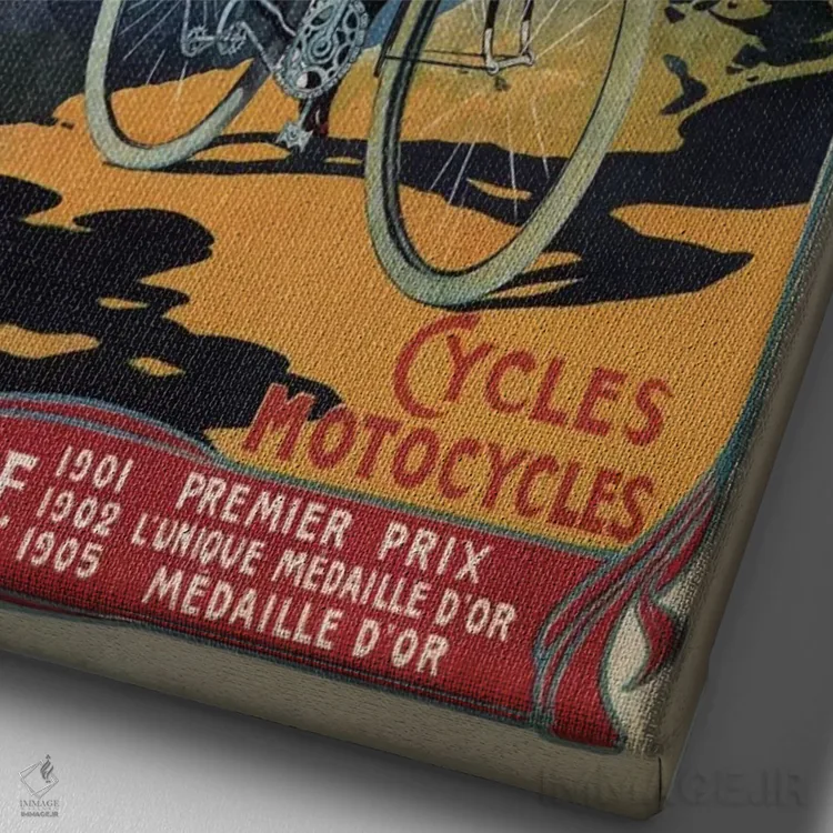 تابلو پوستر تبلیغاتی قدیمی اثر هنرمند ناشناس - نمای نزدیک بافت بوم