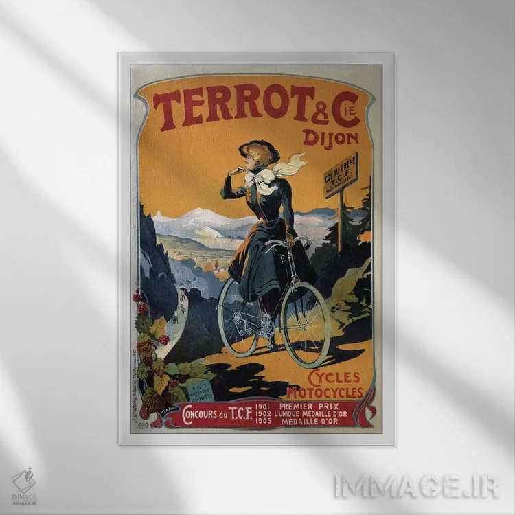 تابلو پوستر تبلیغاتی قدیمی اثر هنرمند ناشناس - نمای قابدار سفید