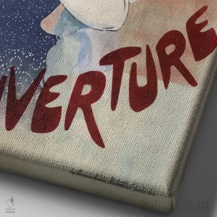 تابلو پوستر تبلیغاتی قدیمی اثر هنرمند ناشناس - نمای نزدیک بافت بوم