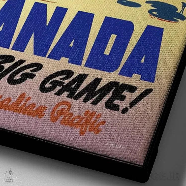 تابلو پوستر تبلیغاتی قدیمی اثر هنرمند ناشناس - نمای نزدیک بافت بوم