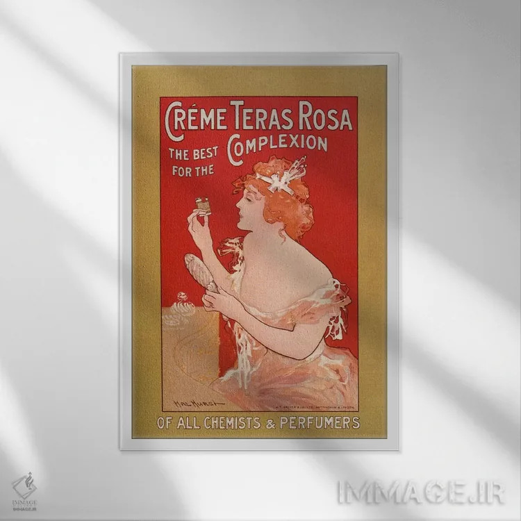 تابلو پوستر تبلیغاتی قدیمی اثر هنرمند ناشناس - نمای قابدار سفید